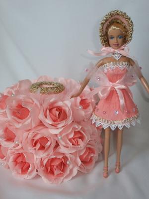 &quot;Квіткова панна&quot; - лялька Барбі в кораловій сукні